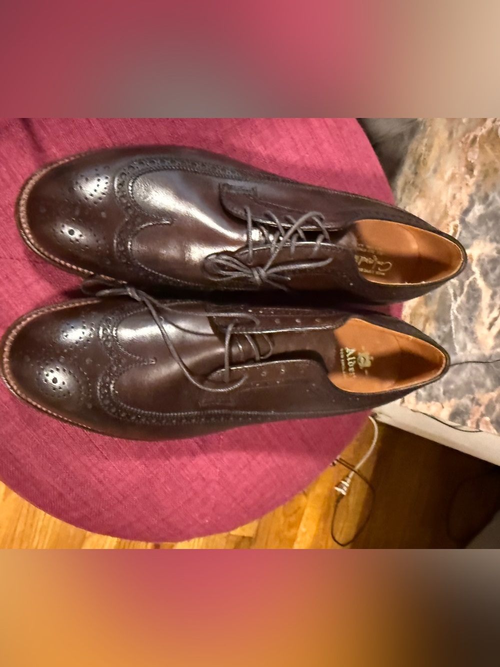 Alden Men’s Dark Brown Wingtip Derbys